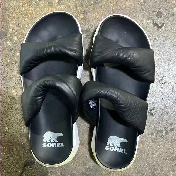 Sorel Black Slide Sandals - Picture 3 of 5